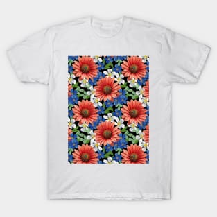 Watercolor Floral Pattern Art T-Shirt